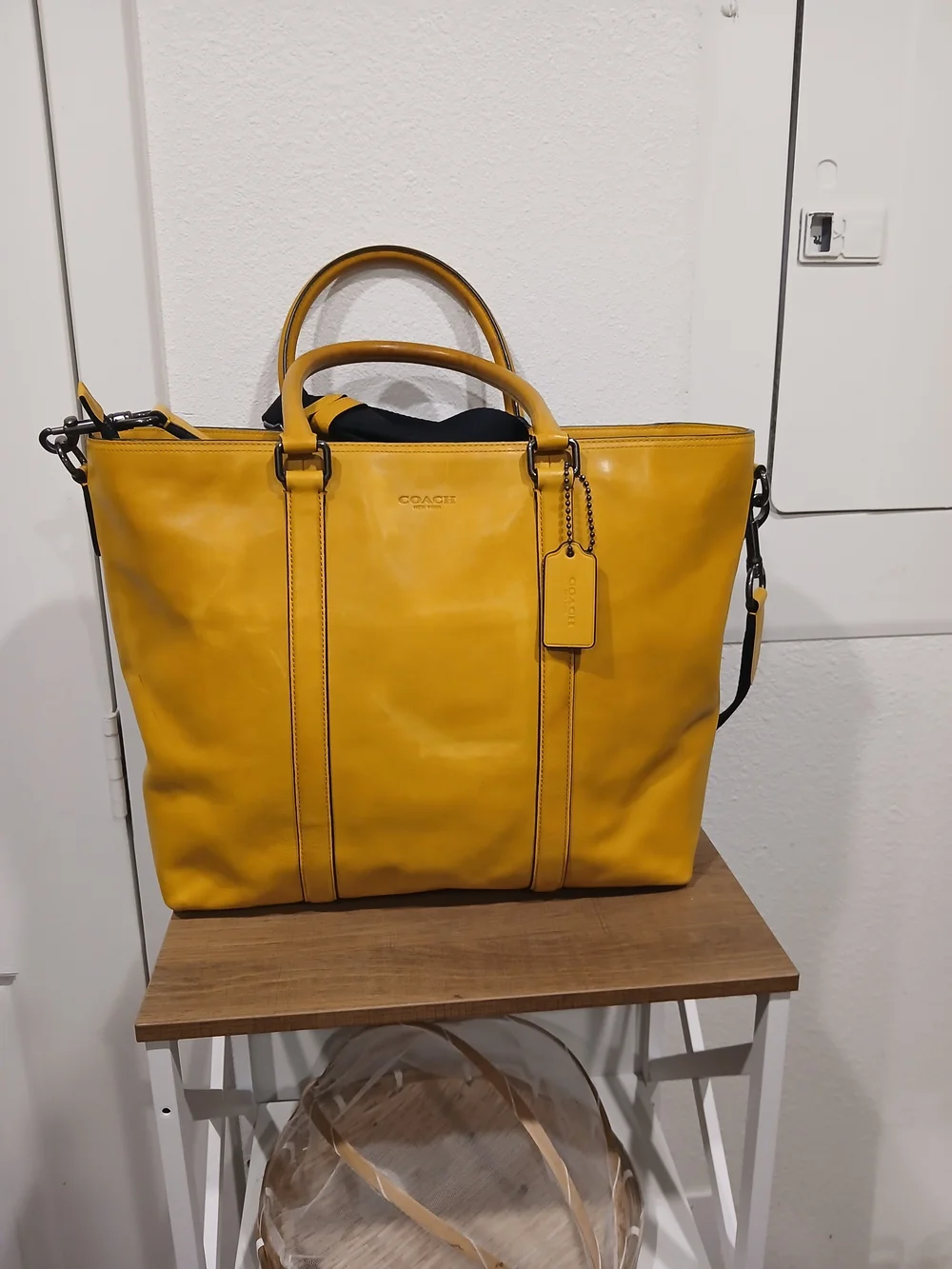 Coach Bleecker Legacy Tote  Caramel Brown